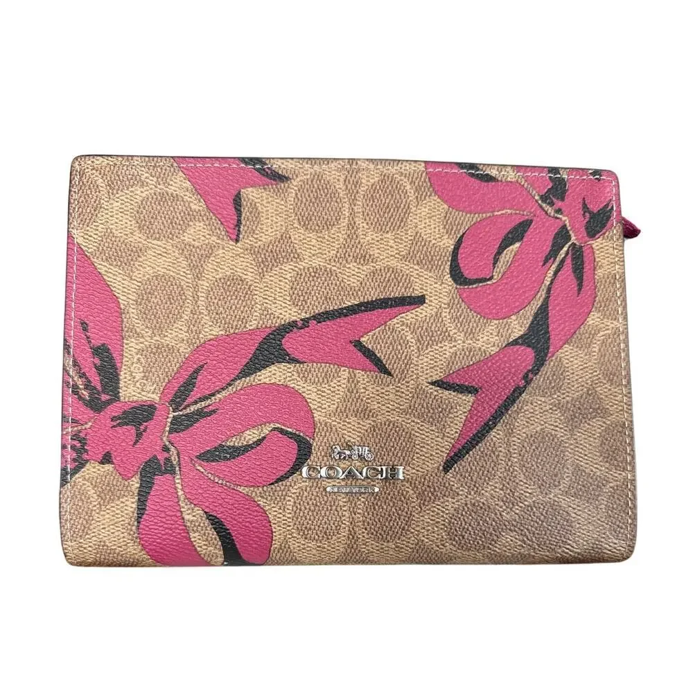 Coach Slim Crossbody Bag Optional Chain in Signature Canvas with Bow Print | NWT